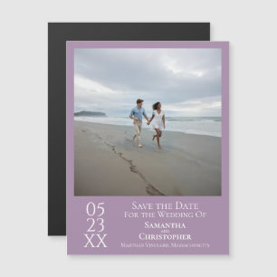 Modernes Save the Date Foto Lavender Magnet