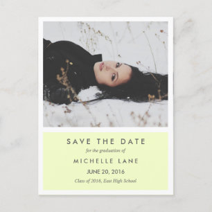 Modernes, Save the Date gelbes Foto Ankündigungspostkarte