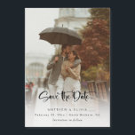 Modernes Save the Date Kalligraphieskript mit Foto Magneteinladung<br><div class="desc">Modernes und elegantes,  maßgeschneidertes Save the Date Skript. Features Vorlage für Ihr Foto,  optional opake Filter und bearbeitbare Textfelder.</div>