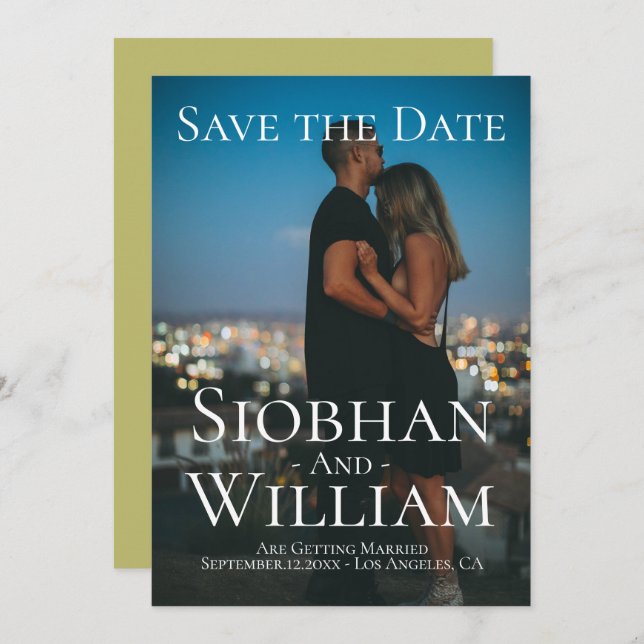 Modernes, Save the Date Personalisiertes Foto Einladung (Vorne/Hinten)