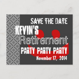 Modernes Save the Date-Renting-Party Grau Red Ankündigungspostkarte