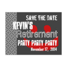 Modernes Save the Date-Renting-Party Grau Red