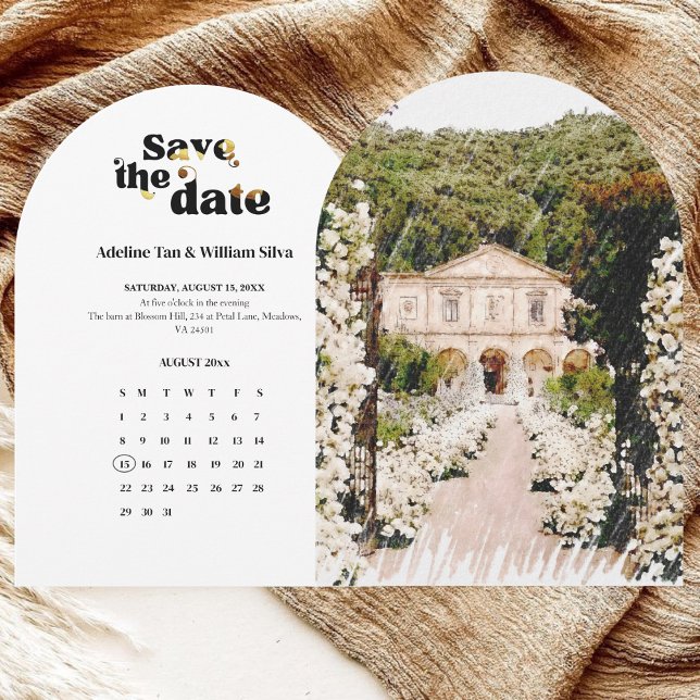 Modernes Save the Date | Schwarz-weiße Hochzeit Einladung (Von Creator hochgeladen)