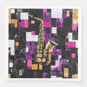 Modernes Saxophonmuster Serviette
