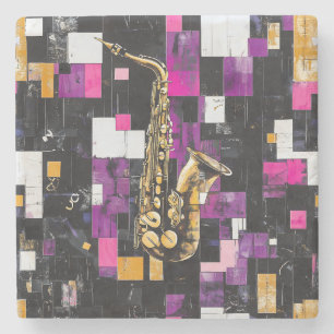 Modernes Saxophonmuster Steinuntersetzer