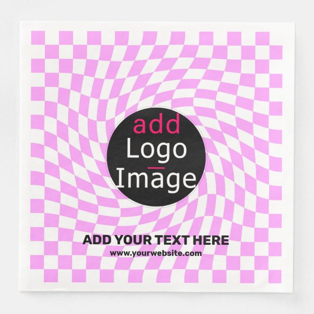 Modernes Schachbrett für Berufliche Markenbezeichn Serviette (Vorderseite)