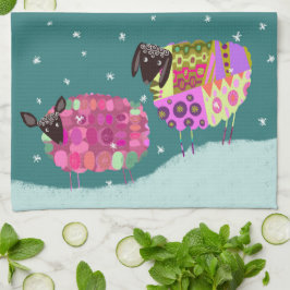 Modernes Schaf im Winter Küche Handtuch Tee