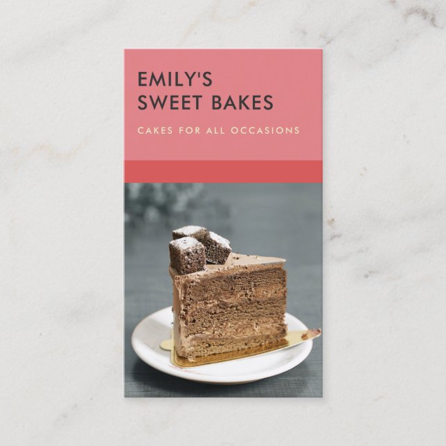 MODERNES, SCHÄFTIGES ROTES PINK KOCH FOTO VISITENKARTE (Vorderseite)