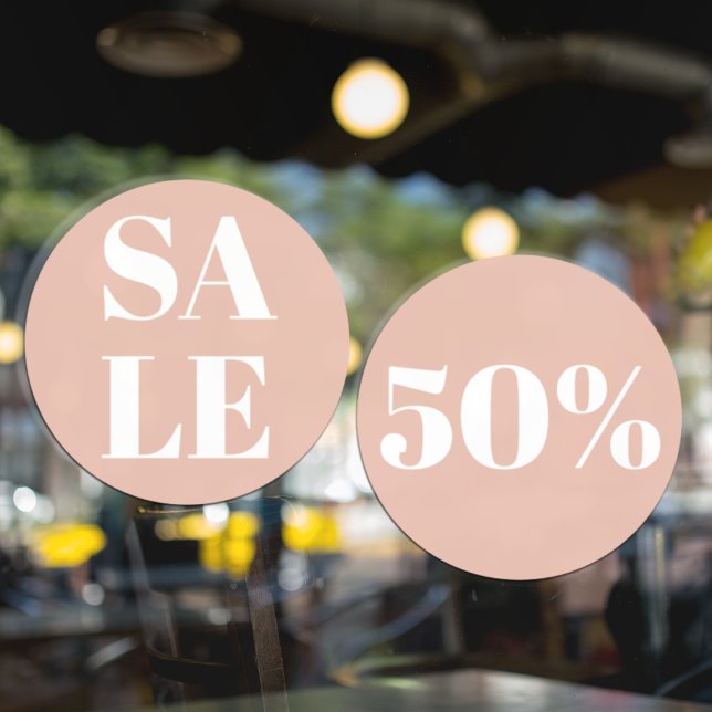 Modernes Schaufenster Verkauf Pastellrosa Fensteraufkleber (Von Creator hochgeladen)