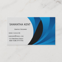 Modernes, schick Blau und Weiß Visitenkarte