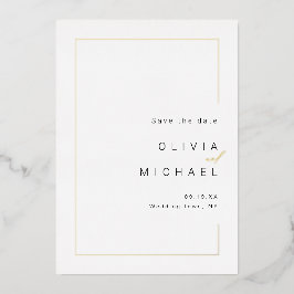 Modernes, schick gestaltetes minimalistisches Foto Folieneinladung