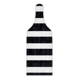 Modernes, schick schwarz-weiß gestreiftes Paddel Schneidebrett
