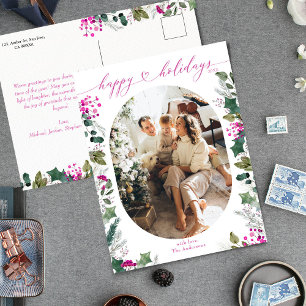 Modernes & schicke Happy Holidays Foto Postkarte