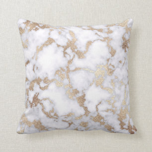 Modernes, schicke Muster aus weißem Goldfolie Kissen