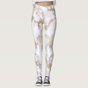 Modernes, schicke Muster aus weißem Goldfolie Leggings