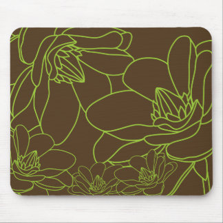 Modernes schickes BlumenMousepad - Grün und Brown Mousepad