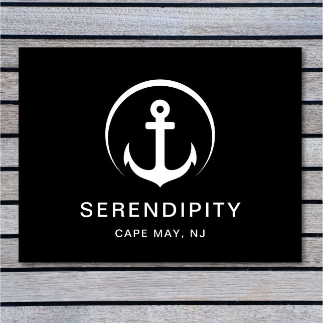 Modernes Schiff Nautical Anchor Schwarz Custom Fußmatte (Von Creator hochgeladen)