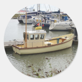 Modernes Schiff Traditioneller Stil Runder Aufkleber
