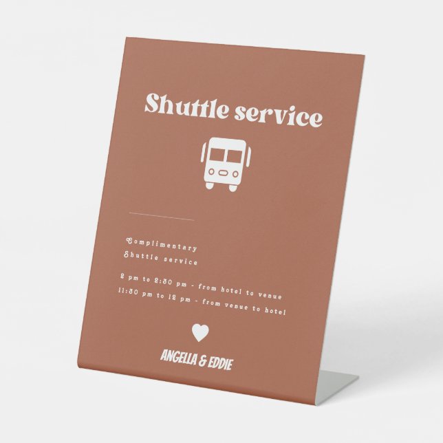 Modernes Schild mit Retro-Shuttle-Service (Vorderseite)