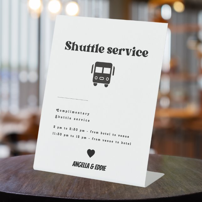 Modernes Schild mit Retro-Shuttle-Service (Von Creator hochgeladen)