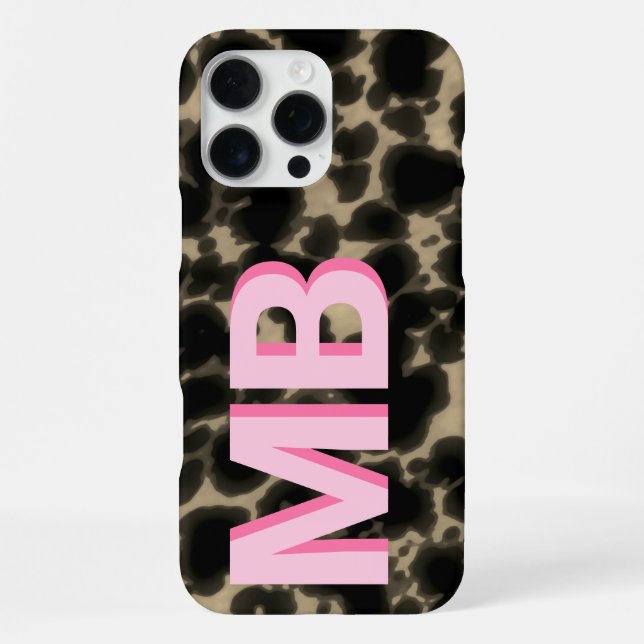 Modernes Schildpatt-Monogramm iPhone Hülle (Rückseite)