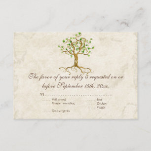 Modernes, schlanke Baumwurzeln aus dem Leaf Antiqu RSVP Karte