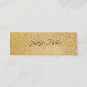 Modernes, schlankes Gold Foil Glamour Template Ele Mini Visitenkarte