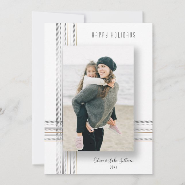 Modernes, schlankes Gold und Silver Drop Shadow Fo (Vorderseite)