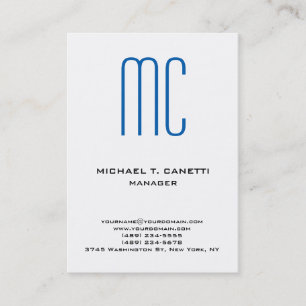 Modernes schlicht-minimalistisches Monogramm Visitenkarte