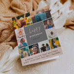 Modernes, schlichtes 10-Foto-Collage Raster Karte<br><div class="desc">Modernes,  schlichtes Geburtstagsrosa 10 Foto Kollagengitter mit pastellrot-rot-rosa und grau bearbeitbaren Farben und moderner Typografie.</div>