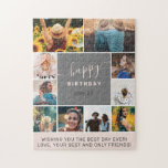 Modernes, schlichtes 10-Foto-Collage Raster Puzzle<br><div class="desc">Modernes,  schlichtes Geburtstagsrosa 10 Foto Kollagengitter mit pastellrot-rot-rosa und grau bearbeitbaren Farben und moderner Typografie. Perfektes Indoorspiel Puzlle zum Geburtstag!</div>