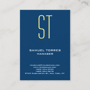 Modernes schlichtes einfaches blaues gelbes visitenkarte
