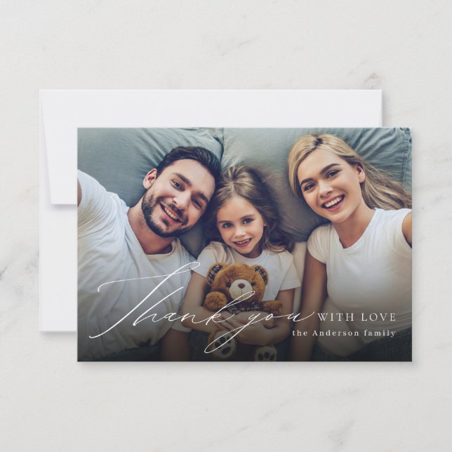 Modernes, schlichtes Foto bedankt sich Dankeskarte (Vorderseite)