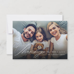 Modernes, schlichtes Foto bedankt sich Dankeskarte