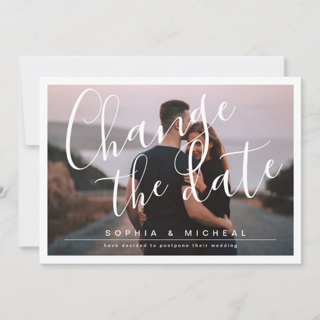Modernes, schlichtes Foto Save The Date (Vorderseite)