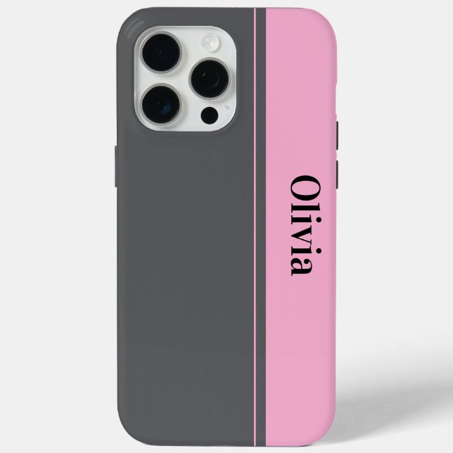 Modernes, schlichtes graues Rosa minimalistisch Case-Mate iPhone Hülle (Rückseite)