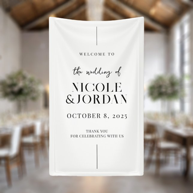 Modernes, schlichtes Hochzeitswillkommen Banner (Von Creator hochgeladen)