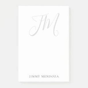 Modernes, schlichtes Monogramm mit einfacher Hands Post-it Klebezettel