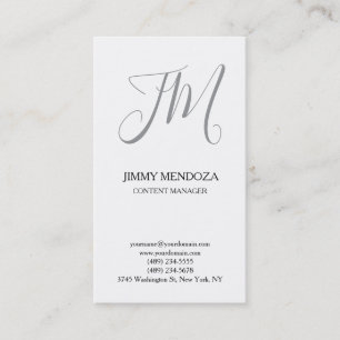 Modernes, schlichtes Monogramm mit einfacher Hands Visitenkarte