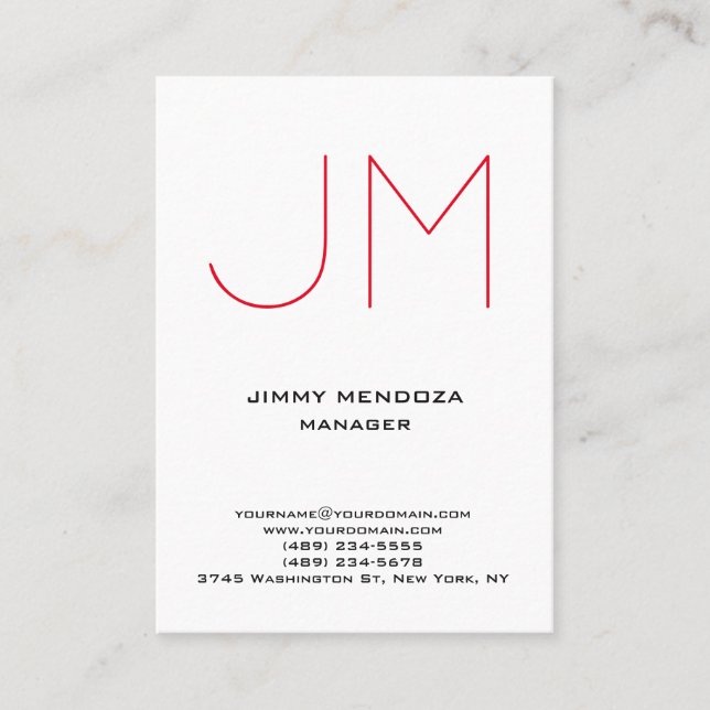 Modernes, schlichtes Monogramm Visitenkarte (Vorderseite)