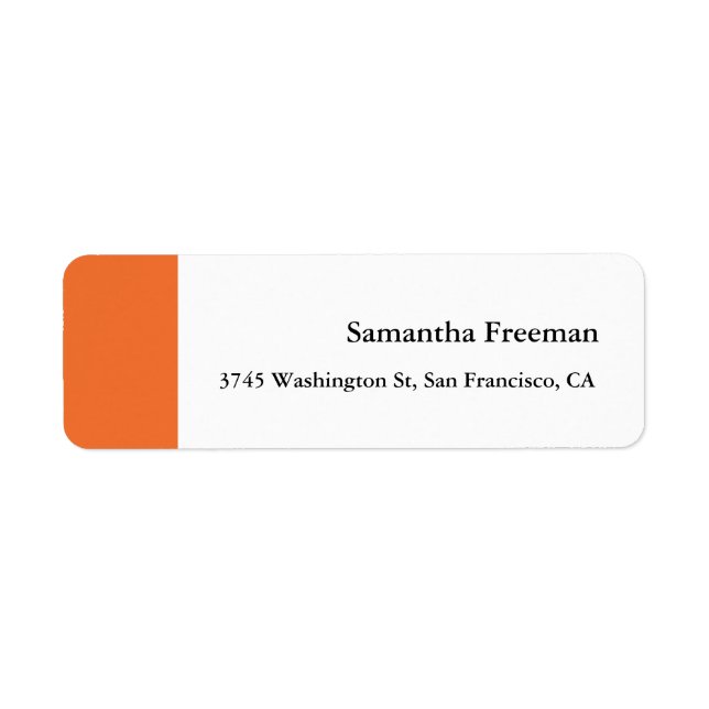 Modernes, Schlichtes Orange Weiß Minimalistisch (Vorne)