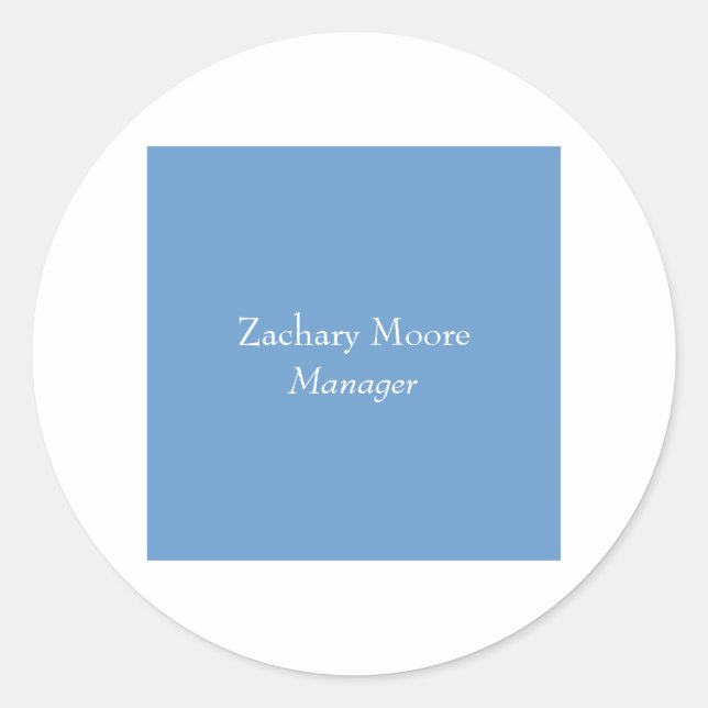 Modernes, schlichtes, schlichtes, minimalistisches runder aufkleber (Vorderseite)