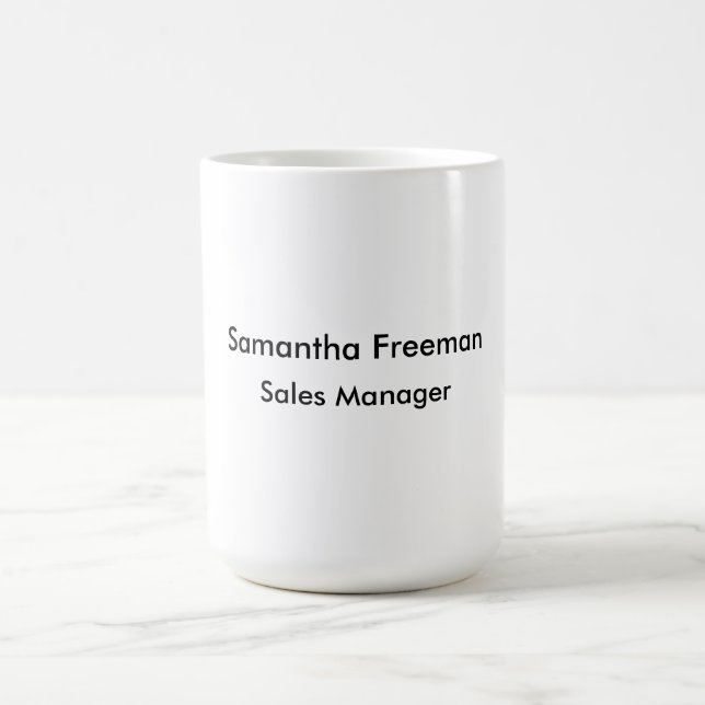 Modernes, Schlichtes Schwarz und Weiß Minimalistis Kaffeetasse (Mittel)