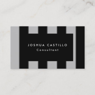Modernes Schlichtes Schwarzes Grau Streifen Berufl Visitenkarte