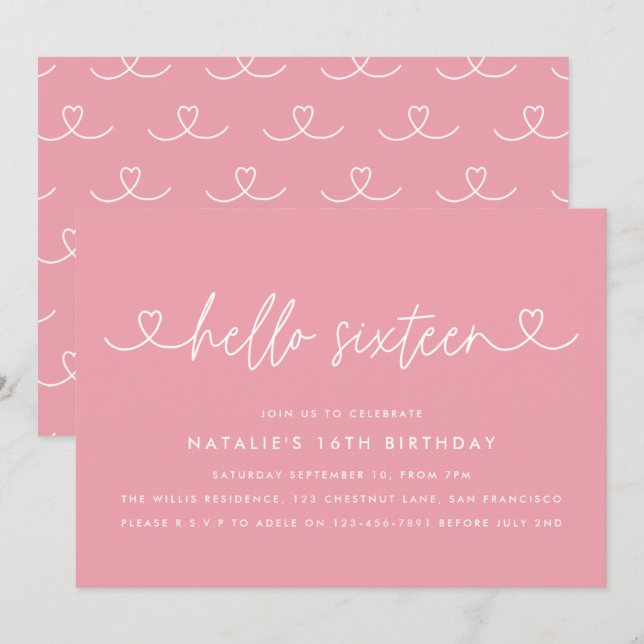 Modernes, schlichtes und elegantes Drehbuch zum 16 (Vorne/Hinten)