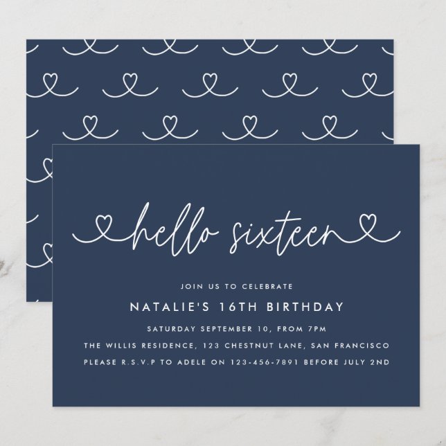 Modernes, schlichtes und elegantes Drehbuch zum 16 (Vorne/Hinten)