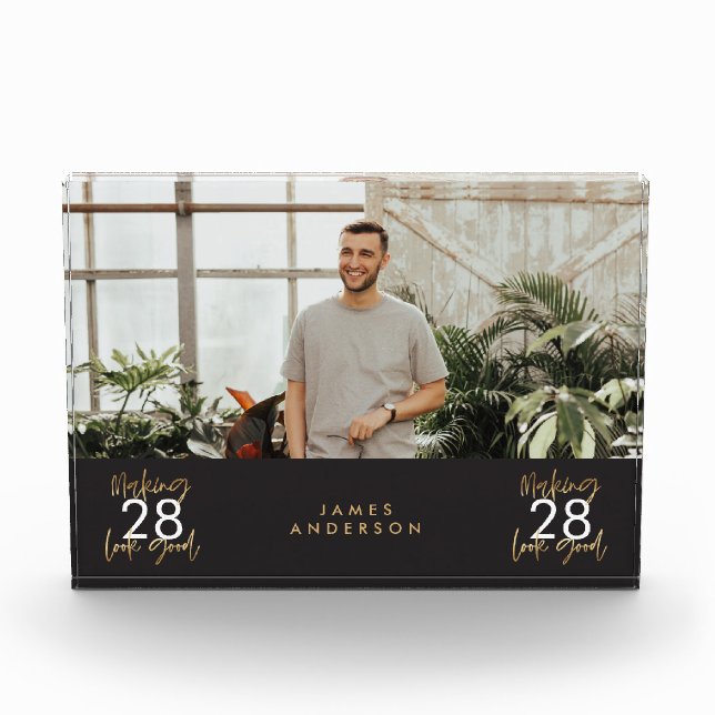 Modernes, schlichtes und elegantes Drehbuch zum Ge Fotoblock (Vorderseite)