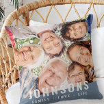 Modernes, schlichtes und modernes Foto Kissen<br><div class="desc">Dieses einfache und moderne Design besteht aus serifenloser Typografie. Fügen Sie ein benutzerdefiniertes Foto Ihrer Familie hinzu. Fügen Sie ein benutzerdefiniertes Slogan oder Zitat hinzu,  wie hier gezeigt: "Familienleben Liebe"</div>