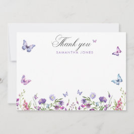 Modernes Schmetterlingszeichen Brautparty Begrüßun Dankeskarte