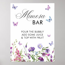 Modernes Schmetterlingszeichen Brautparty Begrüßun Poster